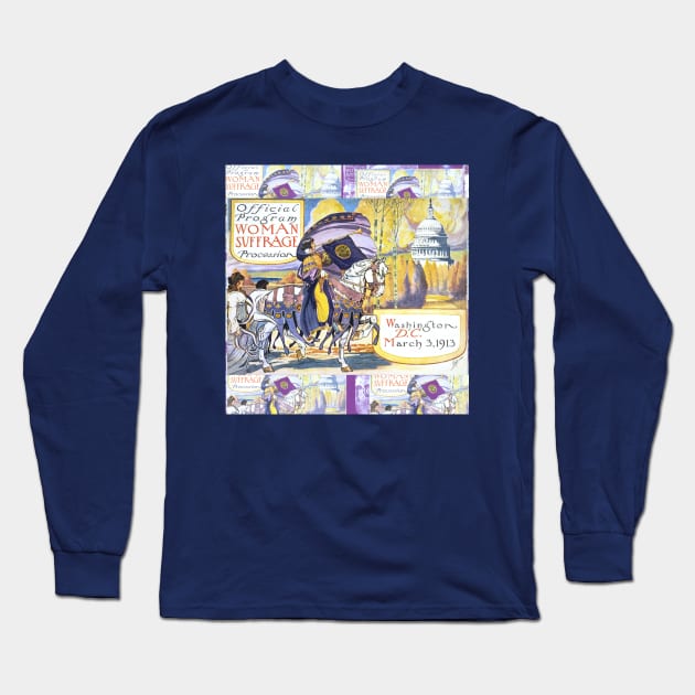 1913 Women's March On Washington - Votes For Women Long Sleeve T-Shirt by maryhiroseartworks